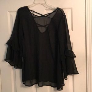Sheer black top. Torrid size 2